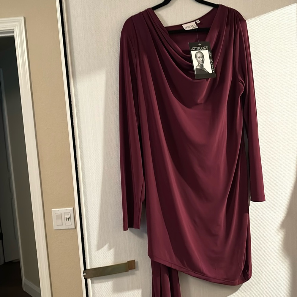 Brand new blouse long drapes on the side